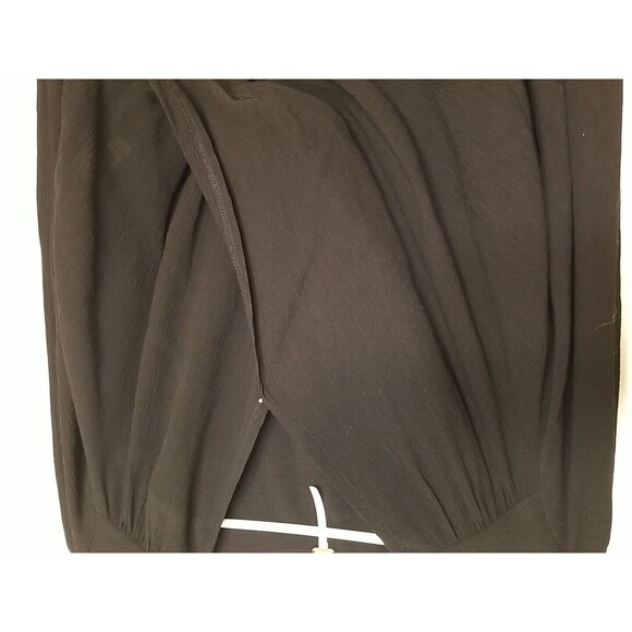 FREE PEOPLE CHECK ON IT NWT XS Black Faux Wrap Long Sleeve Draped Top NEW T8 - Picture 4 of 10